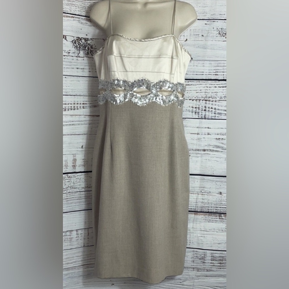 Elegant Silver and Gray Dress with Sequin Detail
